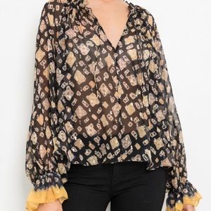 Ulla Johnson Nailah Blouse in Midnight sz 6